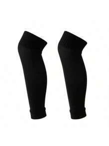 1 paire de manchons de jambe par-dessus le genou de couleur unie pour football, manchons de jambe respirants et absorbant la transpiration pour football