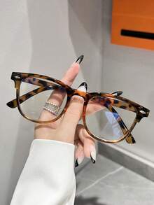 1 件超大男女通用复古休闲时尚有色眼镜，简约复古风格电脑眼镜，可爱百搭，适合学校、日常使用和办公室