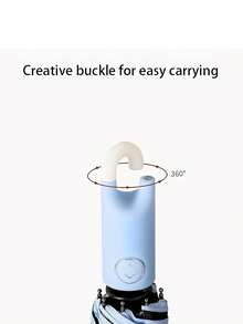 Automatic Umbrella,Compact Automatic Umbrella | Dual-Purpose, UV Protection, Sun & Rain Ready, Foldable, 8-Rib Structure With Donut Hook,Family Entertainment Outdoor Rainproof And Sunscreen Dual-Use Parasol For Multiple People For School,Office,Household,Travel, Back To School Supplies Summer Cooling,Beach,Travel Umbrella For Women Umbrella Rainproof Windproof