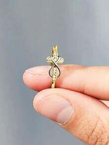 1 件 925 纯银无限十字戒指，镶嵌闪亮方晶锆石，优雅奢华，适合日常佩戴和特殊场合的礼物 - 十字型 - 查看 9