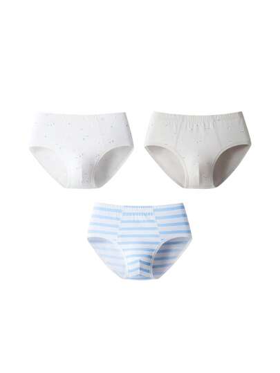 Annil Children's Clothing For Boys, Young Children, Teenagers, Antibacterial Triangle Pants, Three Pieces Set, Home Bottom Pants For Autumn