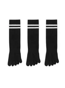 1/3/6 pares de calcetines de cinco dedos multicolor para mujer, calcetines a media pantorrilla, medias deportivas profesionales de 5 dedas, calcetines de yoga, simples y de moda para separator, adecuados para primavera, otoño e invierno