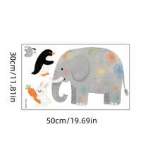 花卉老鼠墙贴 防水浴室厕所贴花 可爱大象自粘墙贴 卡通花蝴蝶儿童房幼儿园装饰贴