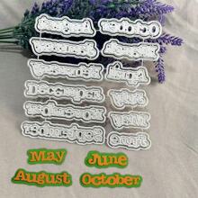 January To December Metal Cutting Dies, DIY Scrapbooking Album And Embossing Stencil, Greeting Card Making Tool, Card Paper Cutting Crafts ,Gift Card Making Template Die Cuts