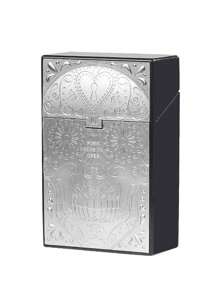 1 pieza Estuche de cigarrillos de plástico con diseño único de calavera con corazón, almacena 20 cigarrillos, caja de cigarrillos portátil y creativa, adecuada para hombres y mujeres, regalo, útiles escolares, funda de cigarrillos, almacenamiento de cigarrillos