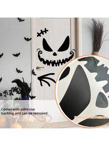 1 Set Halloween Decoration Door Sticker, Scary Ghost Demon Wall Decal, Ghostly Hand Wall Decor, PVC Self-Adhesive, Suitable For Halloween Door Sticker, Wall Sticker, Home Decor