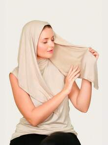 1pc Premium Instant Triangle Hijab, Crystal Linen Fabric One-Piece Headscarf, Quick Wrap Design, No Undercap Needed, Suitable For Daily Wear, Prayers And Outings For Dress - Premium Triangle Hijab - View 26