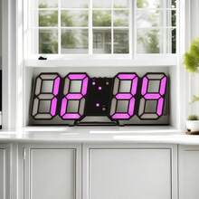 3D发光数字桌面时钟、壁挂式时钟、温度测量、3种智能调光模式、学生学习时钟、宿舍装饰时钟、游戏桌面时钟、氛围时钟、彩色霓虹3D数字时钟、壁挂式静音闹钟、智能光敏多功能壁钟、电子时钟、创意桌面闹钟、学生电子闹钟、单件礼品、生日毕业礼物、房间装饰、卧室装饰、返校家居装饰、学习用品