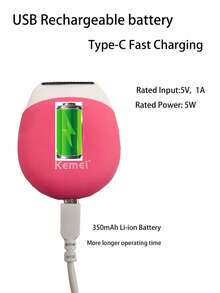 Kemei KM-3213 女士无痛脱毛器可水洗剃毛器女士USB充电式电动脱毛器身体防水毛发修剪器女士比基尼腿部腋下私处全身剃毛器无绳脱毛器