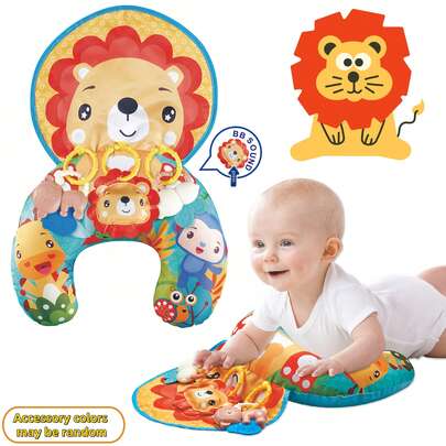 Baby Head Up Training Prone Pillow, U-Shaped Pillow For Tummy Time - Exercise Baby Pillow, Multi-Function Baby Crawling Mat, Crawling Mat - Various Attachments Included, Baby Early Education Toy (Accessory Style May Be Random)