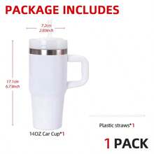 AKAZARO 1 件 14 盎司双层不锈钢隔热杯带手柄，适合旅行、露营、返校