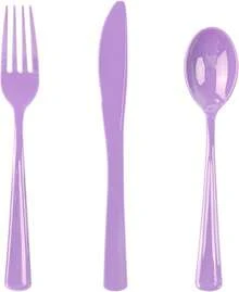 160 piezas de cubiertos de plástico morado - Los cubiertos morados resistentes incluyen 80 tenedores, 40 cucharas,40 cuchillos. Los Utensils de plásticos perfectos para bodas, fiestas, 9001084 - Morado - Ver 1