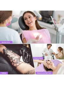 Einweg-Nagel-Kunst-Tischunterlage in Pink & Schwarz - 3-lagige wasserdichte faltbare Maniküre-Station, rutschfeste Schönheitsabdeckung für Salon, Spa, Zuhause, Tattoo- und Dentalschutz - Essentiell für Nageldesigner, Anfänger, mobile Künstler (Valentinstag, Weihnachtsgeschenkset)