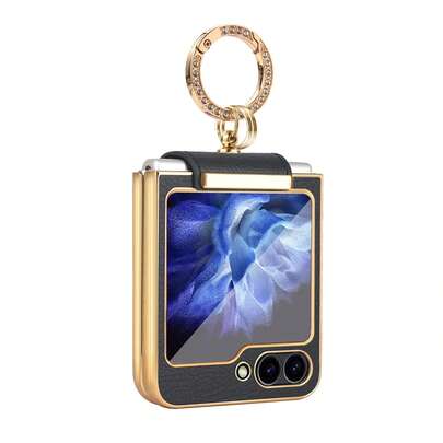 ALuoQ Fashionable Women's Ring Holder Phone Case With Camera Protection, Compatible With Samsung Z Flip 8 7 6 5 4 3
