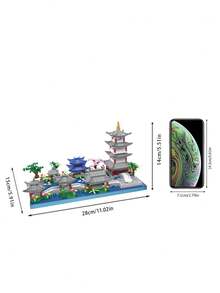 Interesting Assemble West Lake Hangzhou Model Toy, National Style Ancient Architecture Micro Bricks Building Toy, Gift,Building Blocks,Mini Bricks,Architecture - Multicolor - View 11