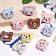 10pcs Random Colorful Acrylic UV-Plated Cute 3D Cat Head Beads, Suitable For DIY Phone Straps, Accessories, Jewelry Making - Multicolor - View 11