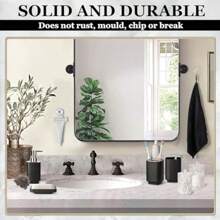 Black Restroom Decor And Accessories, Shower Curtains For Bathroom Sets, Bathroom Shower Curtain Sets, Bathroom Accessory Set With Trash Can, Bathroom Accessories Set, 29pcs - 11 - 查看 5