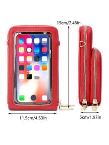 FOREVER MIYIN 触摸屏手机包字母图案手机钱包带拉链和可调节肩带时尚 PU 钱包手机壳手拿包手机套垂直钱包带卡槽轻便现代商务信用卡身份证现金商务休闲教师节教师礼物工作商务通勤旅行度假 - 彩色 - 查看 11