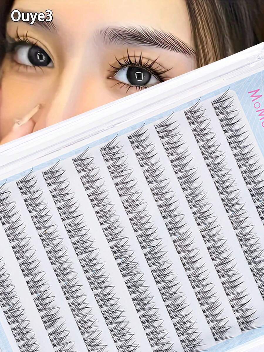 欧野3 120簇大容量免胶懒人鱼尾假睫毛自然单簇分段式漫画上镜新手睫毛睫毛簇,睫毛簇,单根睫毛,睫毛,假睫毛 - 彩色 - 查看 1