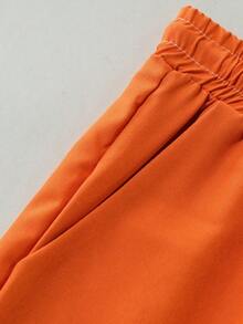 Men's Casual Set With Short Sleeve Shirt And Printed Shorts - 橘色 - 查看 6