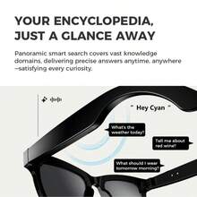 REEDTOCK AI Smart Glasses With 8MP Camera, HD 1080P Video Recording, Real-Time Translation, Open Ear Audio ,Noise Reduction, Wireless Call, Wifi, Magnetic Charging -For Mobile Phones, Cycling, Driving, Travel, Office Translation - Best Gift For Festivals, Smart Glasses For Phone, Travel Translation(Transparent Lenses) - Transparent Lenses - View 5