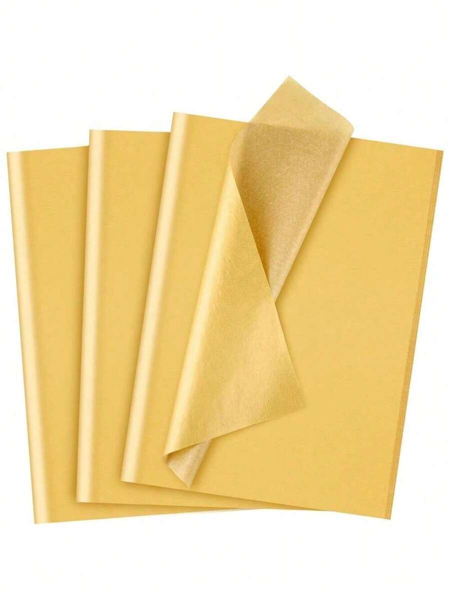 Metallic Gold Tissue Paper - 120 Sheets, 14 X 20 Inches, Bulk Gold Wrap Paper For Gift Bags, Packaging, Floral Filler, Crafts, Christmas, Birthday, Wedding Decor