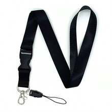 1 套可拆卸挂绳带卡夹，垂直双面防水透明 PVC 证件夹，适用于办公室、学校、游轮卡、钥匙，黑色，用于学校用品，返校