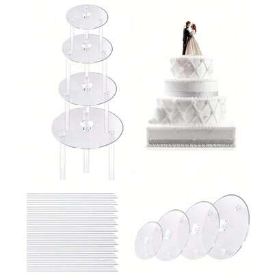 Kuchenständer, Dessert-Tablett, Kuchenerhöhung, Kuchendekoration Ständer-Set, mehrstöckiger Kuchenständer, geeignet zum Präsentieren von Süßigkeiten und Früchten, Geburtstagstisch DIY Kuchendekoration, Familientreffen und verschiedene Dekorationen, Dessert-Präsentation, Geburtstags-Partyessen Tablett Dekoration