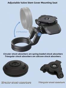 适用于摩托车和自行车的通用 360° 旋转手机支架 - 减震设计，带快速释放夹，适合 22-35 毫米车把，兼容 4 英寸–7 英寸智能手机、摩托车手机支架、自行车手机支架、360° 旋转自行车方向盘手机支架