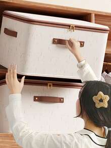 5 Größen verfügbar, großvolumige faltbare Aufbewahrungsbox mit Deckel, Haushalt Kleiderschrank faltbare Aufbewahrungskiste, Kleidung, Decken Organizer Box - Verschiedenfarbig - Übersicht 3