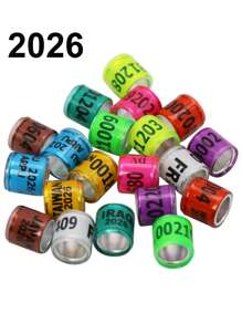 20pcs 2026 Multicolor Pigeon Foot Ring Aluminum Plastic Bird Leg Rings Sign Rings With Letter Number For Pet Bird Fly Race Identification Tracking Training Foot Ring