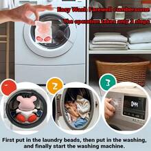 50 szt. perełek do prania o zapachu jaśminu, 5 w 1, długotrwały zapach, dogłębne czyszczenie, płyn do płukania tkanin, neutralne pH, odpowiedni do tkanin, płyn, dodecylosiarczan sodu, niezbędny środek do czyszczenia w domu, świeży zapach jaśminu - Wielokolorowe - Zobacz 7