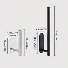 1pc Premium Wall-Mounted Stainless Steel Toilet Roll Holder - Self-Adhesive, Space-Saving Design For Bathroom & Shower - Durable & Easy Installation, Ideal For Holding Toilet Paper And Bathroom Accessories, Bathroom Accessory Holder|Modern Toilet Holder|Durable Construction, Toilet Paper Holder - Multicolor - View 4