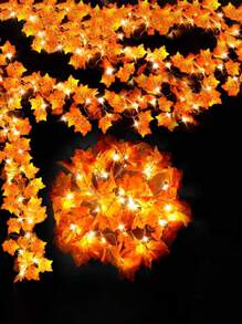 LED 枫叶灯串 8 种照明模式秋季家居装饰枫叶花环带灯电池供电灯串，感恩节万圣节秋季装饰室内户外秋季万圣节装饰灯家居装饰派对装饰万圣节装饰房间装饰万圣节花园装饰礼物仙女