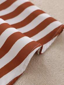 Fashionable Elegant Striped Print Maxi Slip Dress - Brown - View 6