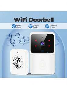 涂鸦智能视频门铃，高清安全摄像头，夜视，运动传感器，双向音频，无线，可充电电池，通过应用程序控制家庭安全 - 彩色 - 查看 6
