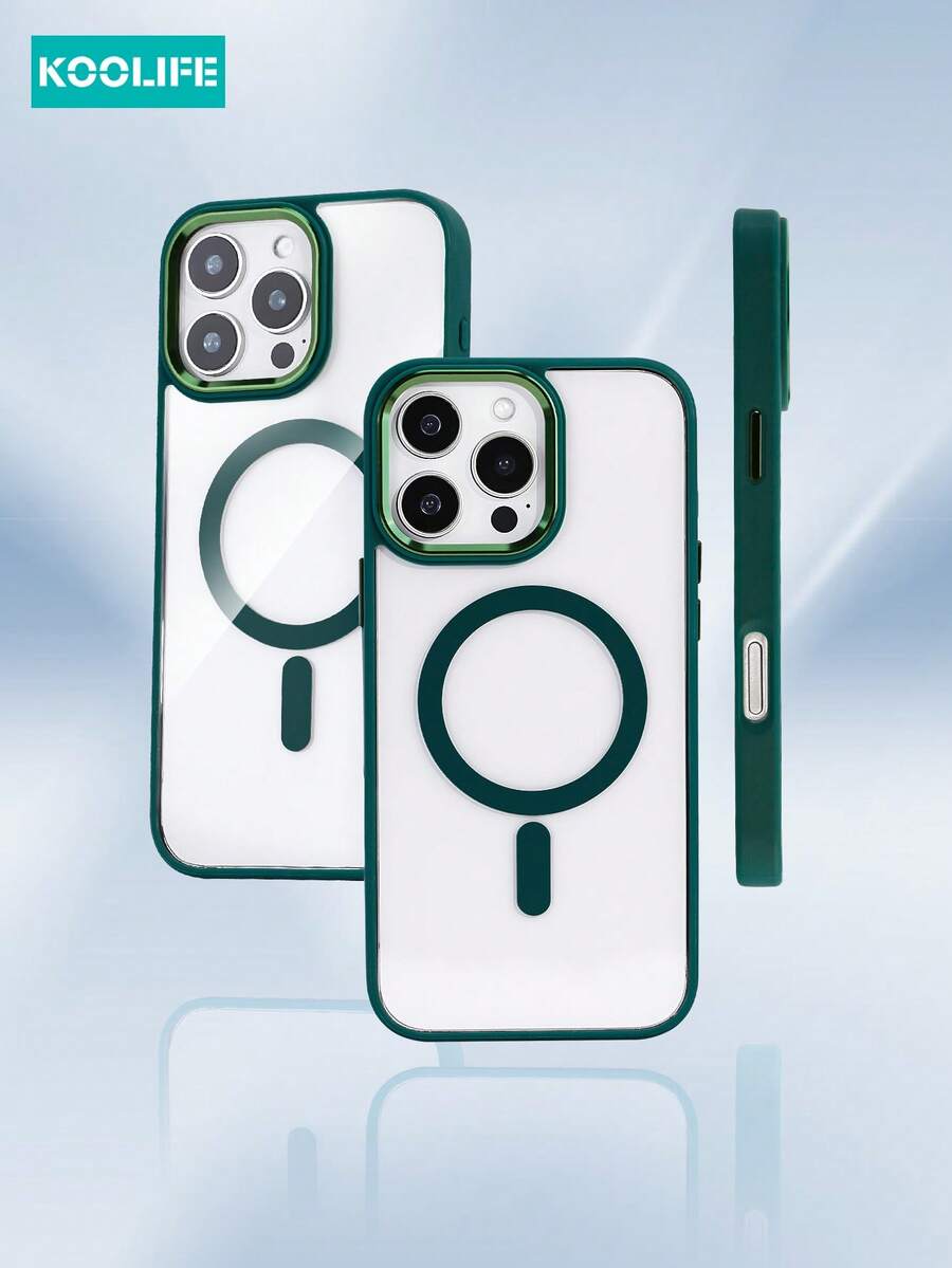 Koolife 1 Ốp lưng bảo vệ từ tính TPU + PC chống sốc dày tương thích với Apple 17 ProMax/17/17 Pro/17 Air/16/16 Pro/16 Plus/16 Promax 11/12/13/14/15 ProMax - Bảo vệ tối ưu, Chất liệu trong suốt giữ nguyên màu sắc ban đầu của thiết bị