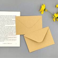 100 piezas de sobres de papel kraft en blanco de estilo minimalista, bolsillos rectangulares para oficina, invitaciones, invitaciones comerciales occidentales, bolsas de regalo para postales, envíos, carpetas, envoltorios de regalo, cartas de agradecimiento, sobres para cartas manuscritas