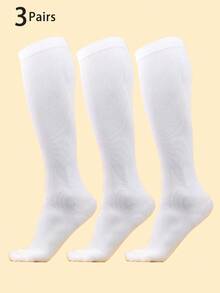 1 Pair Copper Wellow Compression Socks 15-20 Mmhg Knee High Pregnant Nurses Pregnancy Maternity Medical Cute Sports Gold Fit Cycling Adult Support Hose Circulation Long, For Gym, Fall