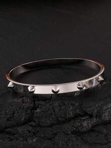 1 件时尚不锈钢铆钉朋克男士手链，防水防褪色，适合日常佩戴