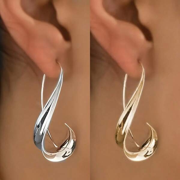 1 par de pendientes geométricos minimalistas para mujer