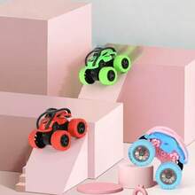 1pc Macaron Color Toy 4WD Inertial Off-Road Car, Stunt Car, Durable Toy Car For Flea Market, Suitable For Boys And Girls, Outdoor And Indoor Interactive Toy Car, Portable Mini Stunt Toy Car, Suitable As Classroom Rewards - Multicolor - View 9