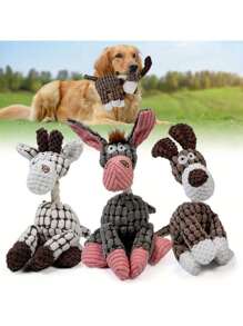 1/2/3件（颜色随机）宠物毛绒打结玩具，中型/小型犬咀嚼玩具，带声音