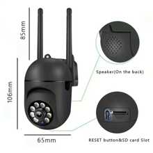 1/2/4pcs 1080P HD Smart Security Camera - Color Night Vision, Supports Pan/Tilt/Zoom, Dual-Way Audio & Pet Monitoring, With AI Motion Alarm - Indoor Outdoor Wireless Home Security Surveillance Camera - Black