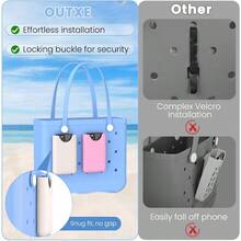 AOUTXE Phone Holder Insert For  Cell Phone Holder Button Accessory With Locking Buckle Compatible With L XL Original Baby Bogg  Bag Cream + Rose Pink A - Kem+Hồng - Xem 3