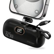 Cargador portátil, batería externa ultra compacta de 4500mAh con cable tipo C incorporado, pantalla LED, doble compatible con teléfonos y otros suministros de energía móvil, adecuado para vacaciones de verano, viajes al aire libre/camping y batería de respaldo de emergencia, regalo para familia, amigos, cumpleaños