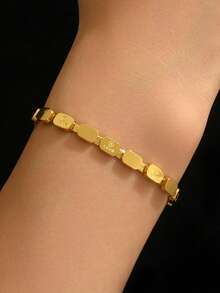 3pcs Elegant Gold Bracelet For Women, Fashionable Roman Time Bracelet, Vacuum Electroplating That Does Not Fade Easily, Bracelet Set, Bracelet Layering Set, Stainless Steel Bracelet Set,Woven Bracelet Stainless Steel Bracelet, Zirconia Bracelet, Nail Bracelet, Titanium Steel Bracelet, Stainless Steel Bracelets, Stainless Steel Bracelet Sets