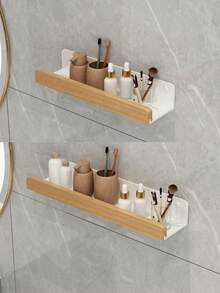 Wall Storage Stand For Bathroom, 1 Piece, Hanging Rack Without Tip For Bathroom, Spacious Bathroom Tray, Shampoo And Shower Gel Holder Organizer, Bathroom Organizers And Storage - Multicolor - View 8