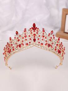 1 pièce Couronne en alliage de strass en verre de goutte d'eau à la mode, convient pour les femmes à porter lors de mariages, vacances, anniversaires et fêtes