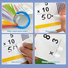 Lachilly 85 tarjetas de aprendizaje de multiplicación con gráficos y juegos de matemáticas, tarjetas interactivas de matemáticas para niños, herramientas de aprendizaje de operaciones matemáticas para aulas y escuelas en el hogar, recursos educativos para el hogar y el aula, juguetes educativos - Multicolor - Ver 8